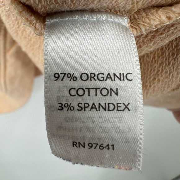 JJill Hoodie Tunic Peach Heathered Organic Cotton Blend Women's Med V-Neck Pouch - Picture 5 of 9